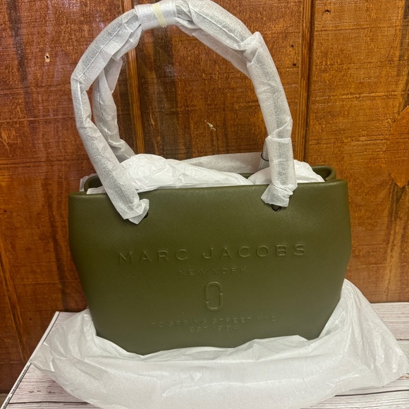 Marc Jacobs Logo Embossed Saffiano Leather Small Tote - Beech - Picture 6 of 8